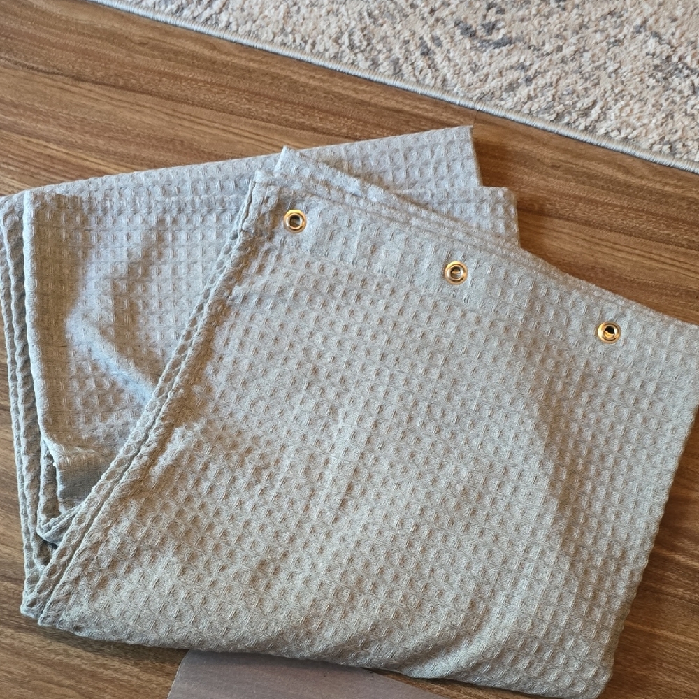 Threshold Gray Textured Curtains with Silver Grommets